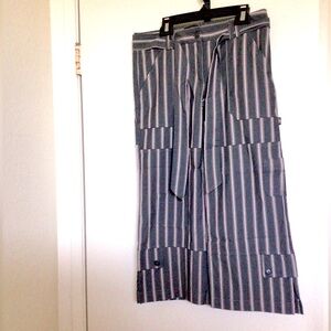 Vintage BCBG Striped Capri Cargo Pants